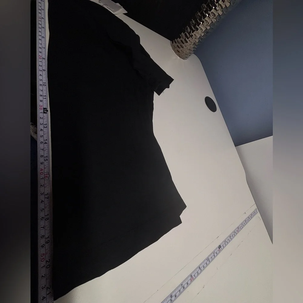 NWT Calvin Klein Black Tee with Silver Logo Print - Picture 4 of 8